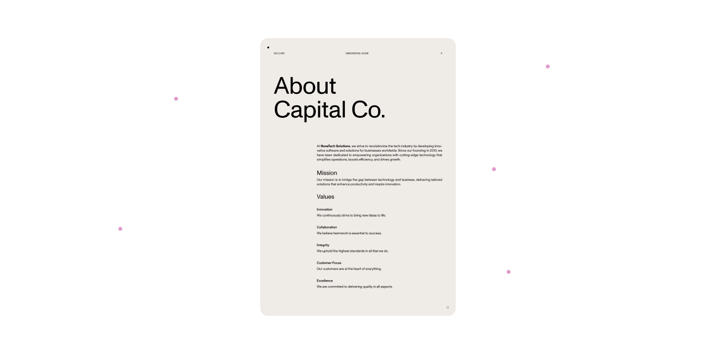 A document with floating tags