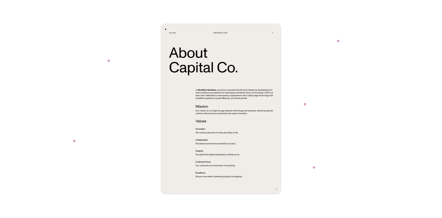 A document with floating tags