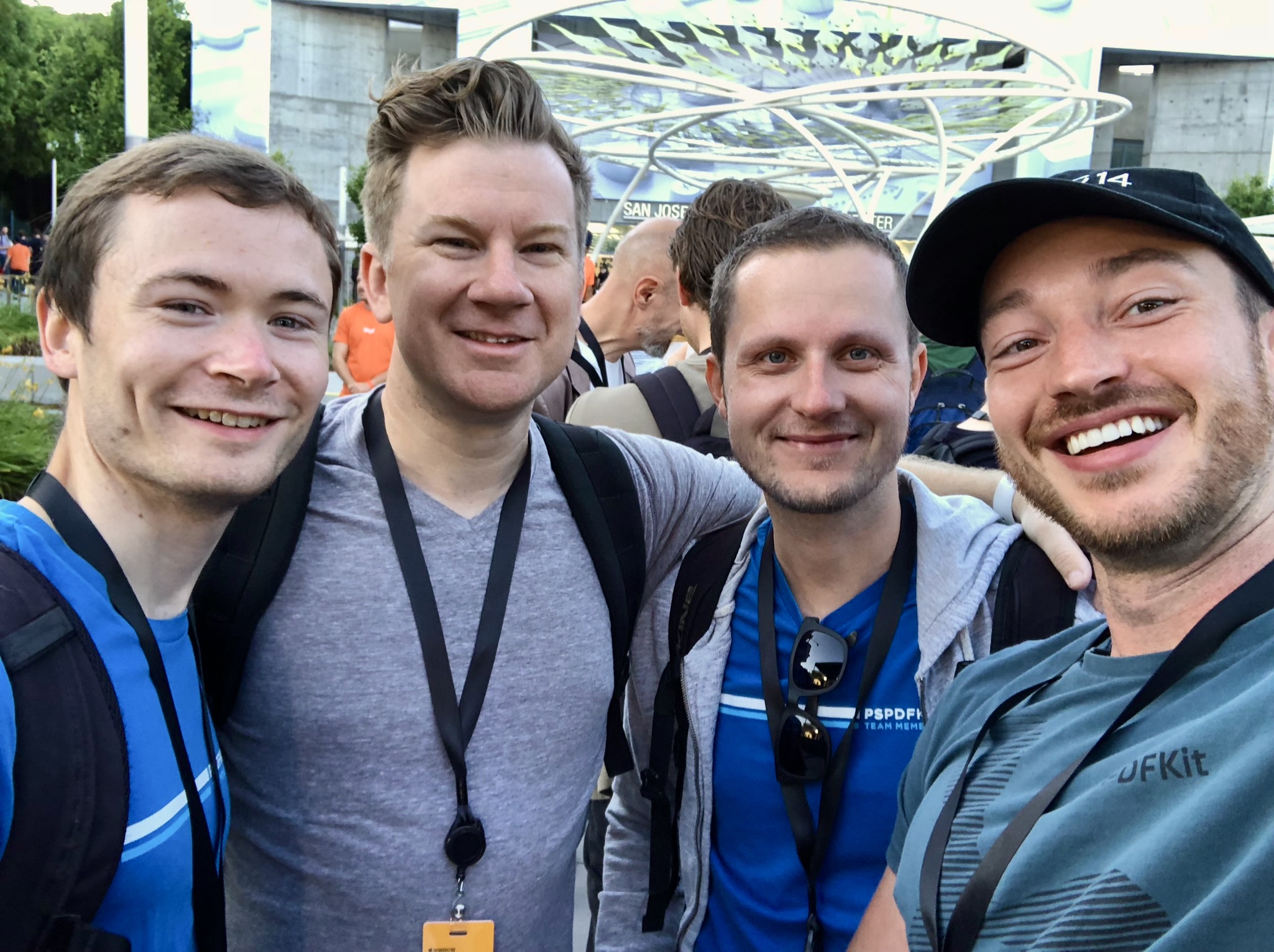 Photo of four of our team members outside the convention centre at WWDC 2018.
