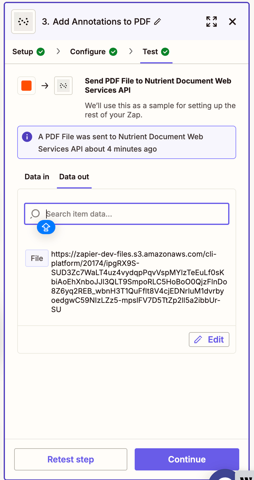 Run a test to verify that annotations are successfully applied to the PDF