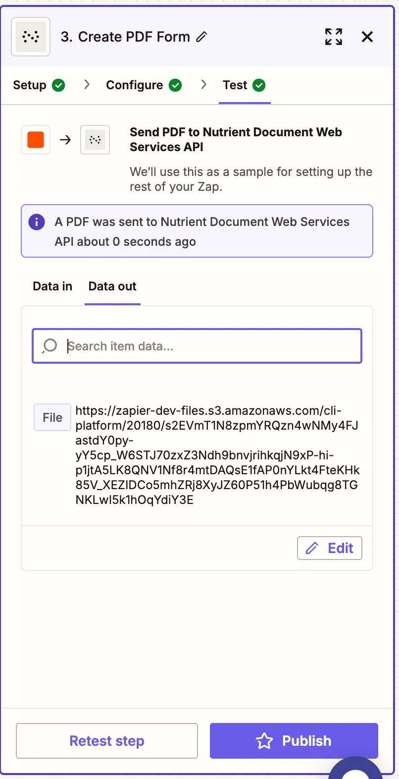 Test showing form fields successfully added to PDF