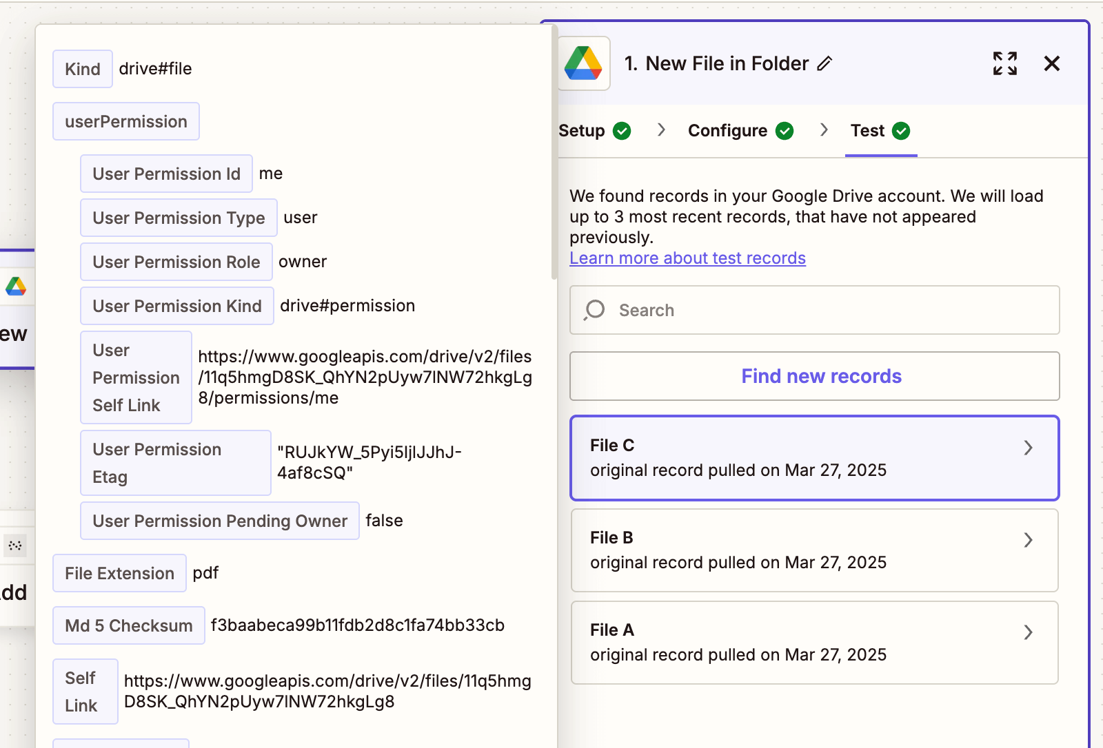 Test the trigger by pulling in a sample PDF file