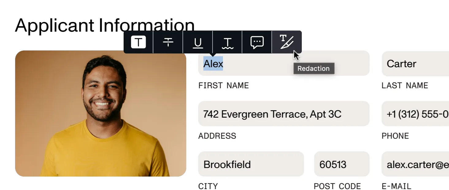 Text selection menu