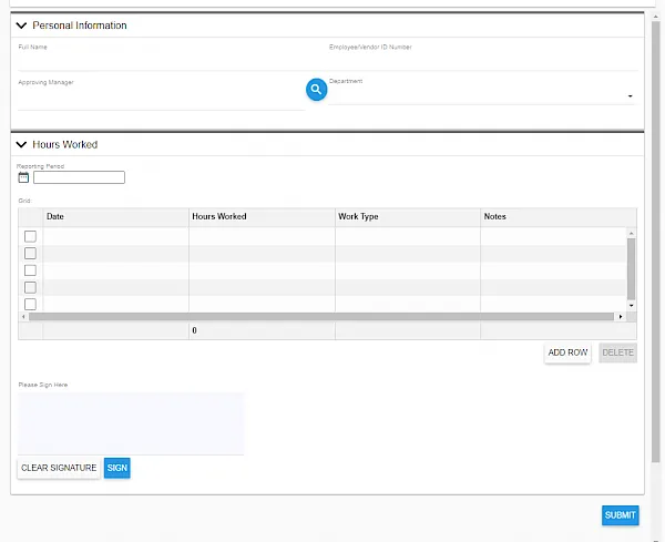 timesheet form