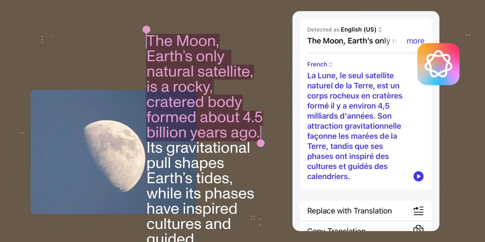 Translate features