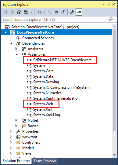 Reference Manager dialog showing System.Web assembly selected under Assemblies Framework