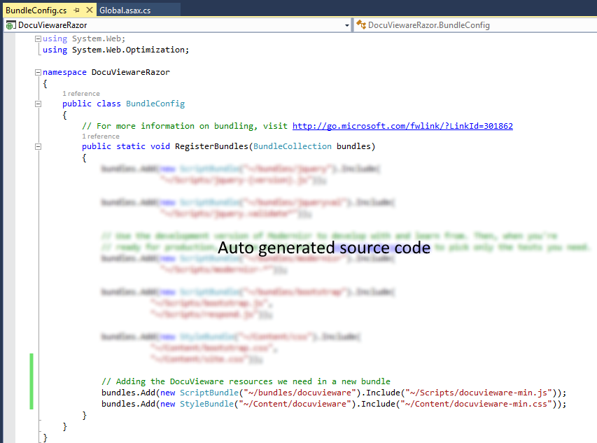BundleConfig.cs with DocuVieware bundles added