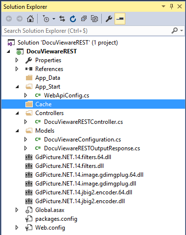 Solution Explorer showing Models folder with configuration classes