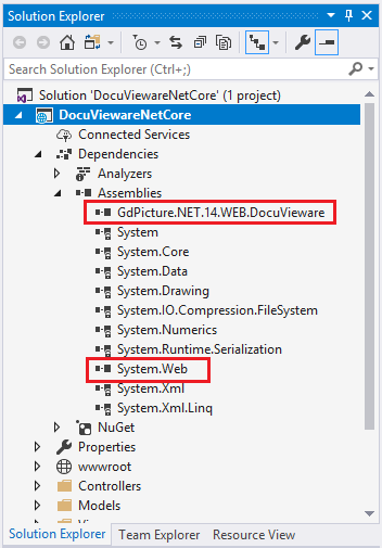 Reference Manager dialog showing System.Web assembly selected under Assemblies Framework