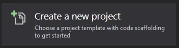 Visual Studio new project dialog
