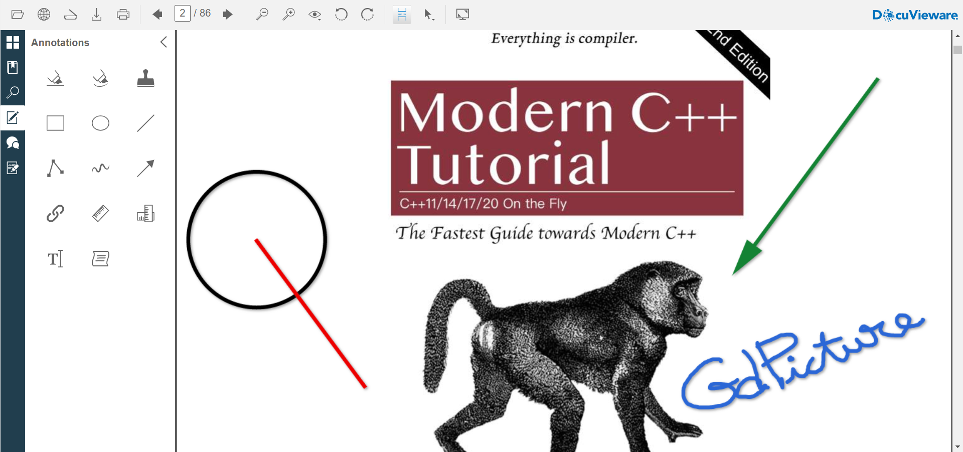 DocuVieware Angular 10 application running with document viewer interface
