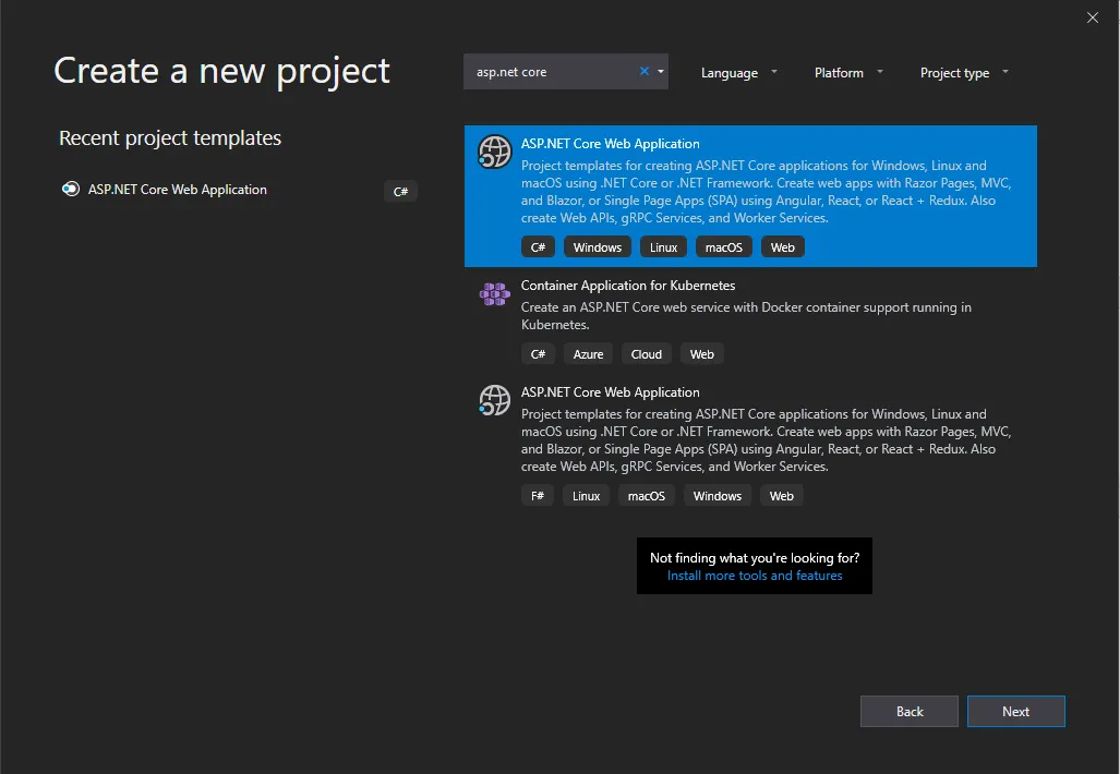 Visual Studio project configuration