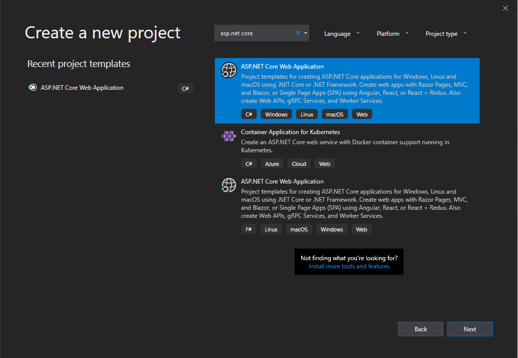 Visual Studio project configuration