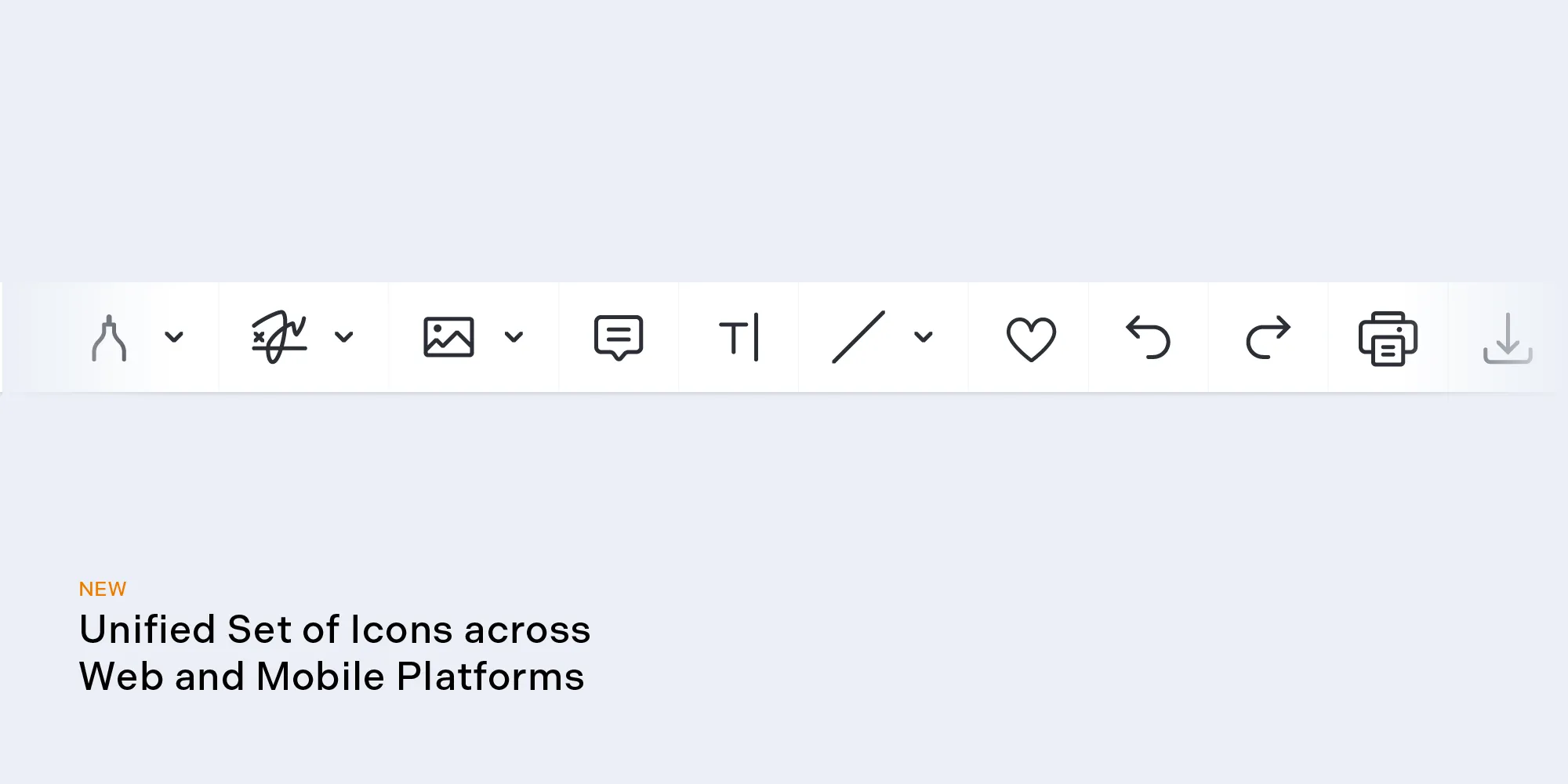 New unified set of icons