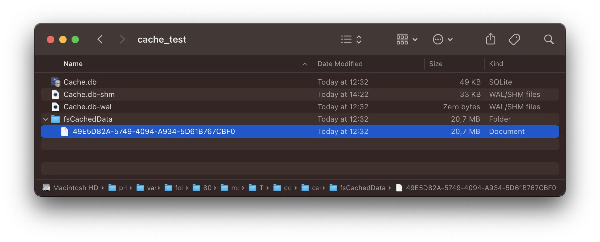 NSURLCache Folder