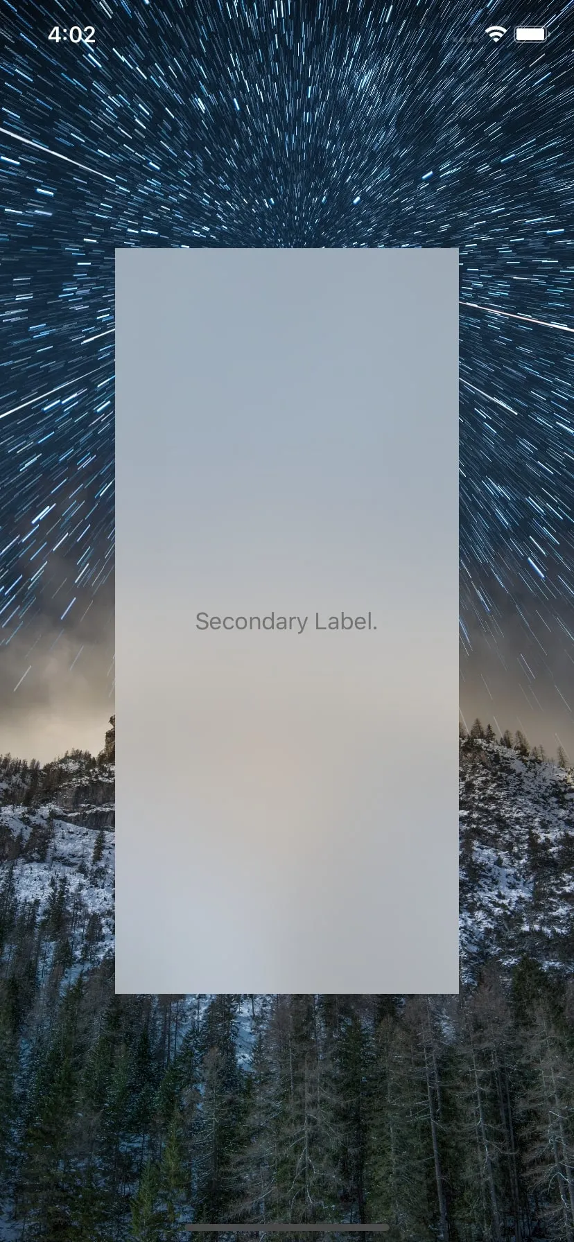 Image of a label on a vibrancy effect