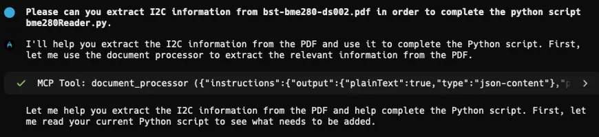 The MCP tool call made to DWS