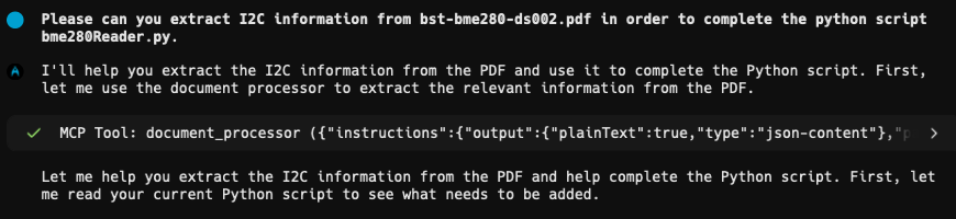 The MCP tool call made to DWS