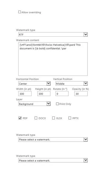 default watermarks
