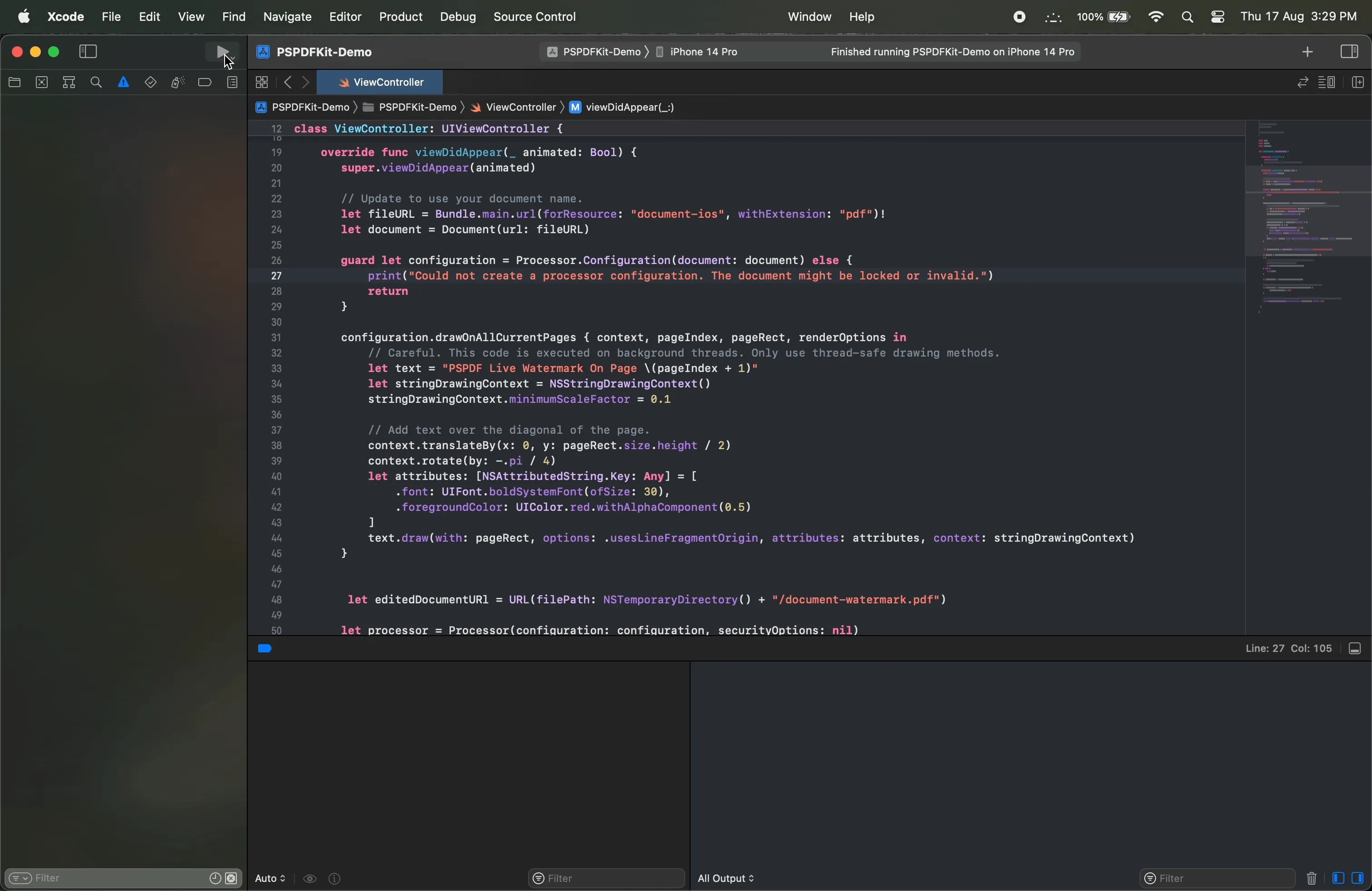 gif showing the working example on a simulator