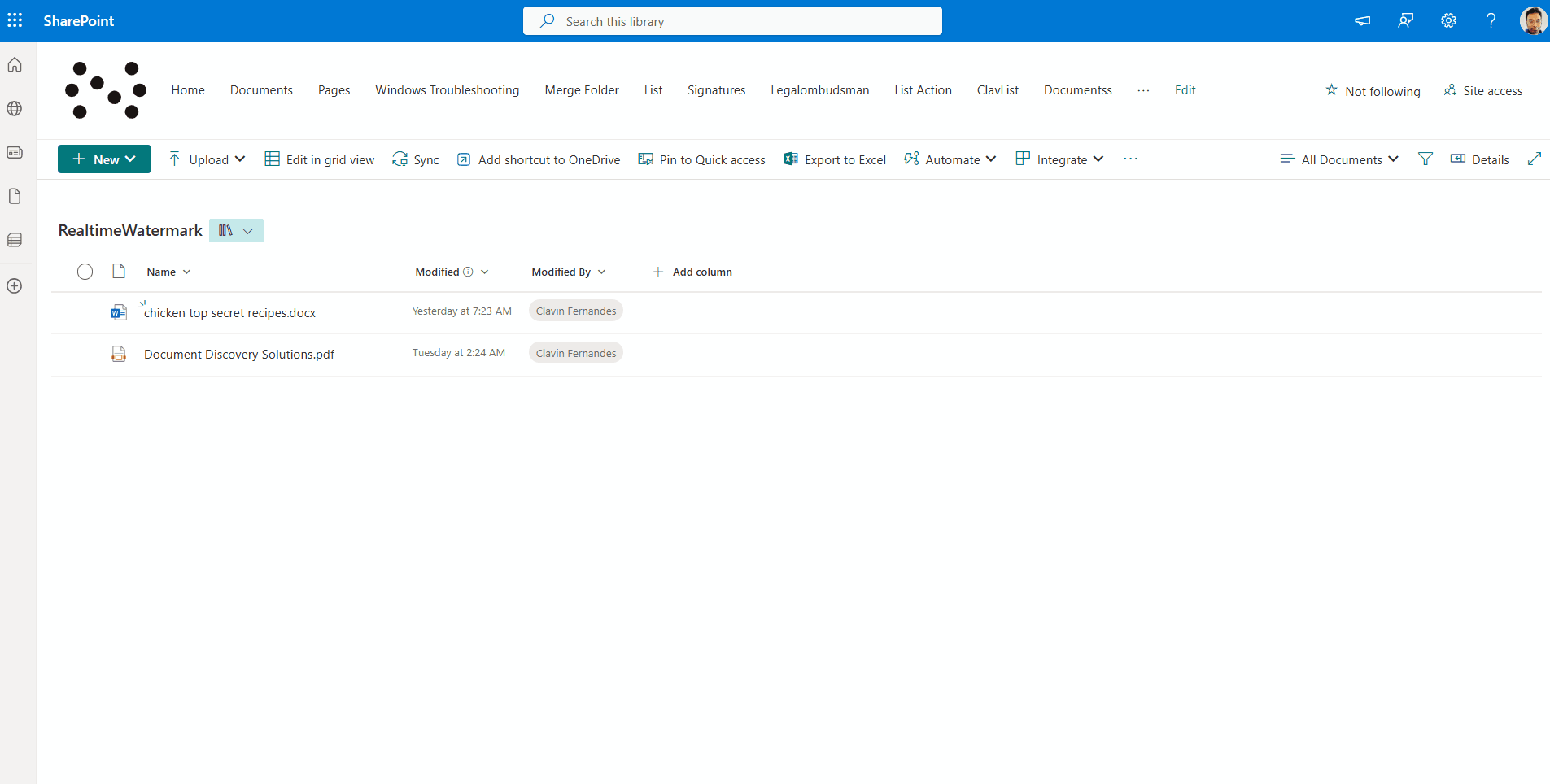 Real-time watermarking