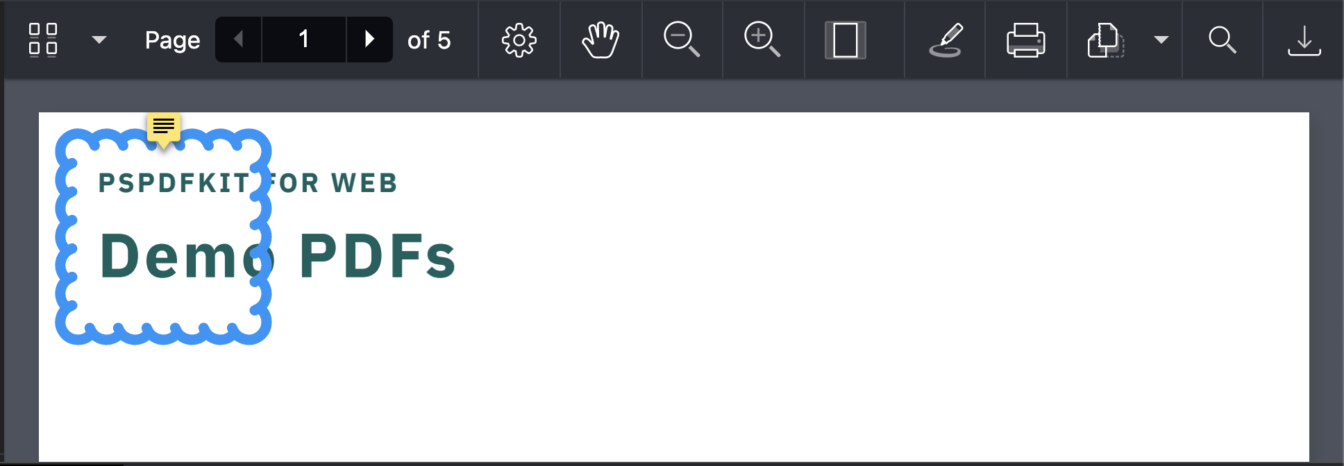 Rectangular annotation note