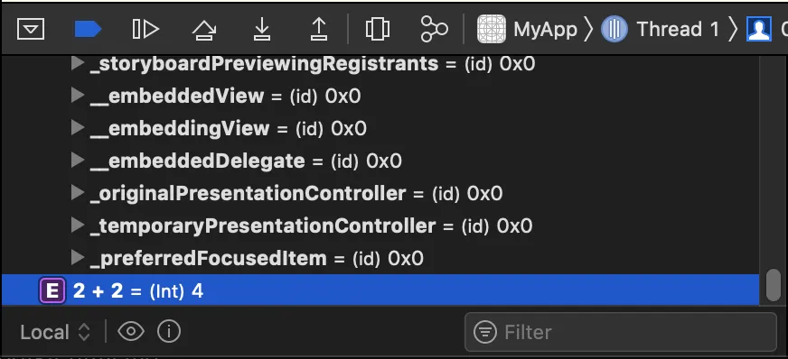 Xcode Expression