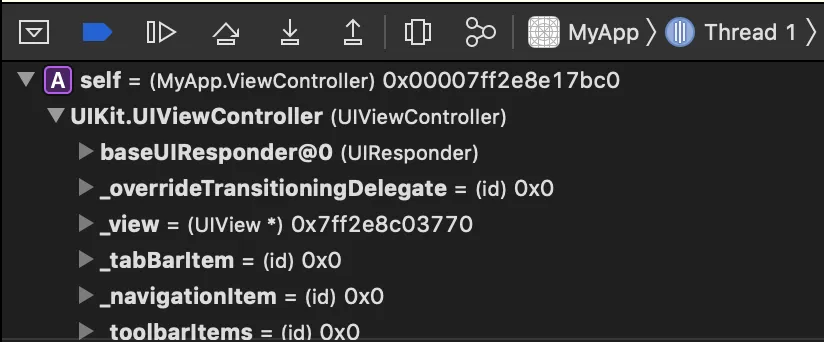 Xcode Locals