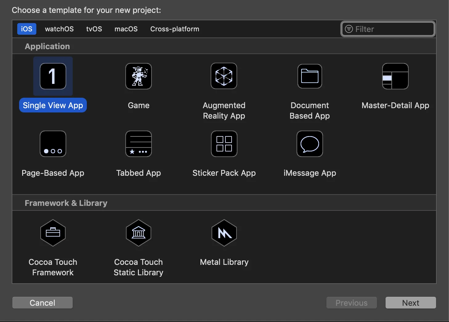 Xcode New Project