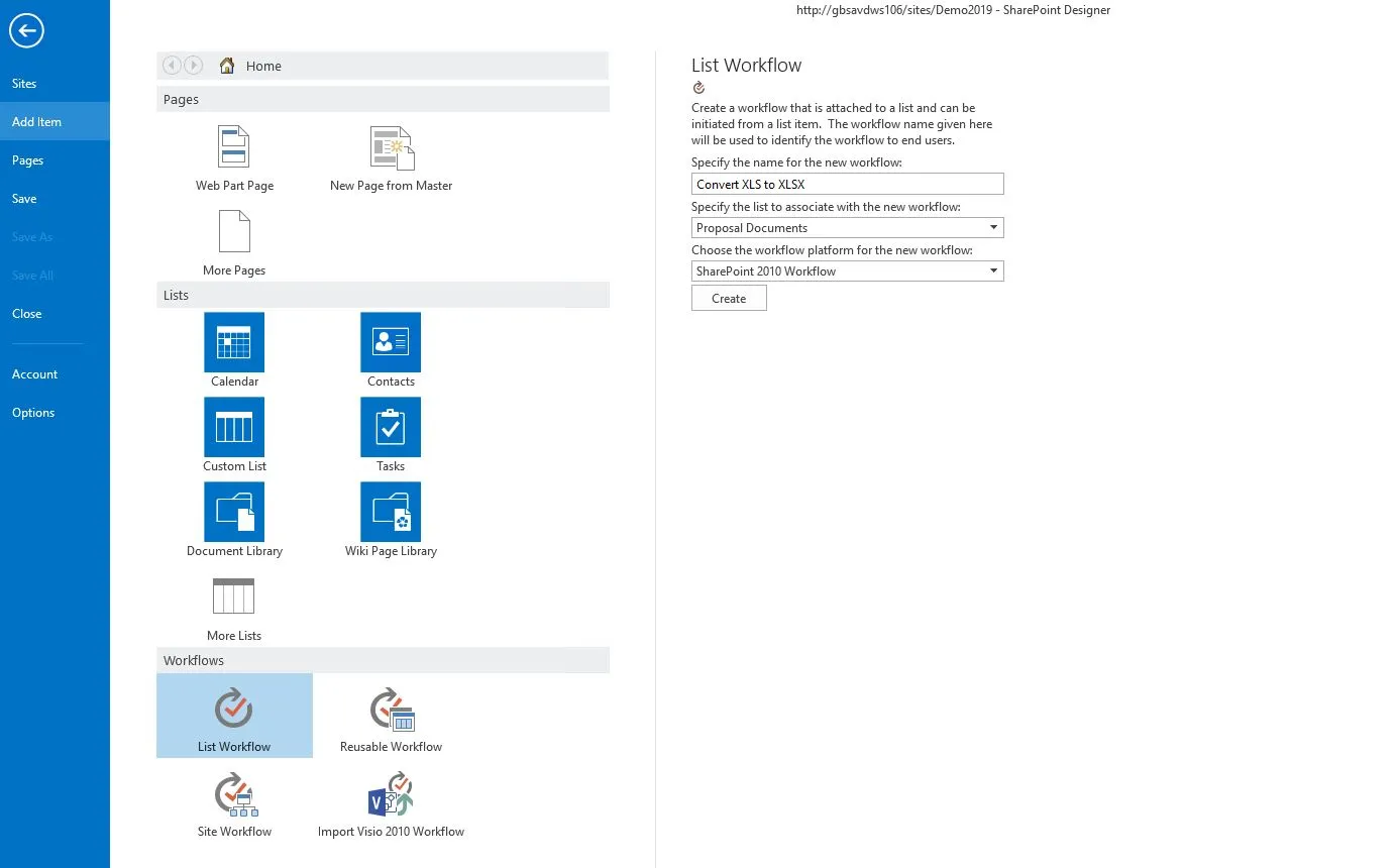 list workflow