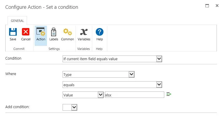 file type equals xlsx