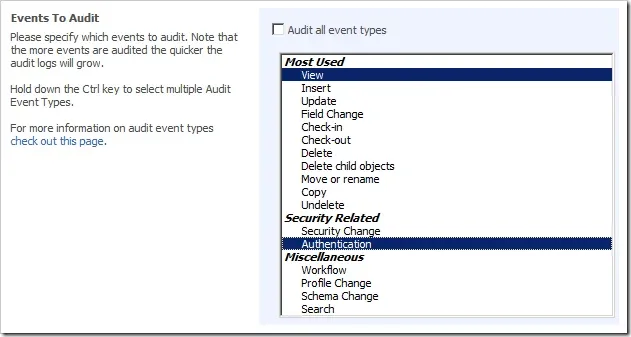 Authentication Event
