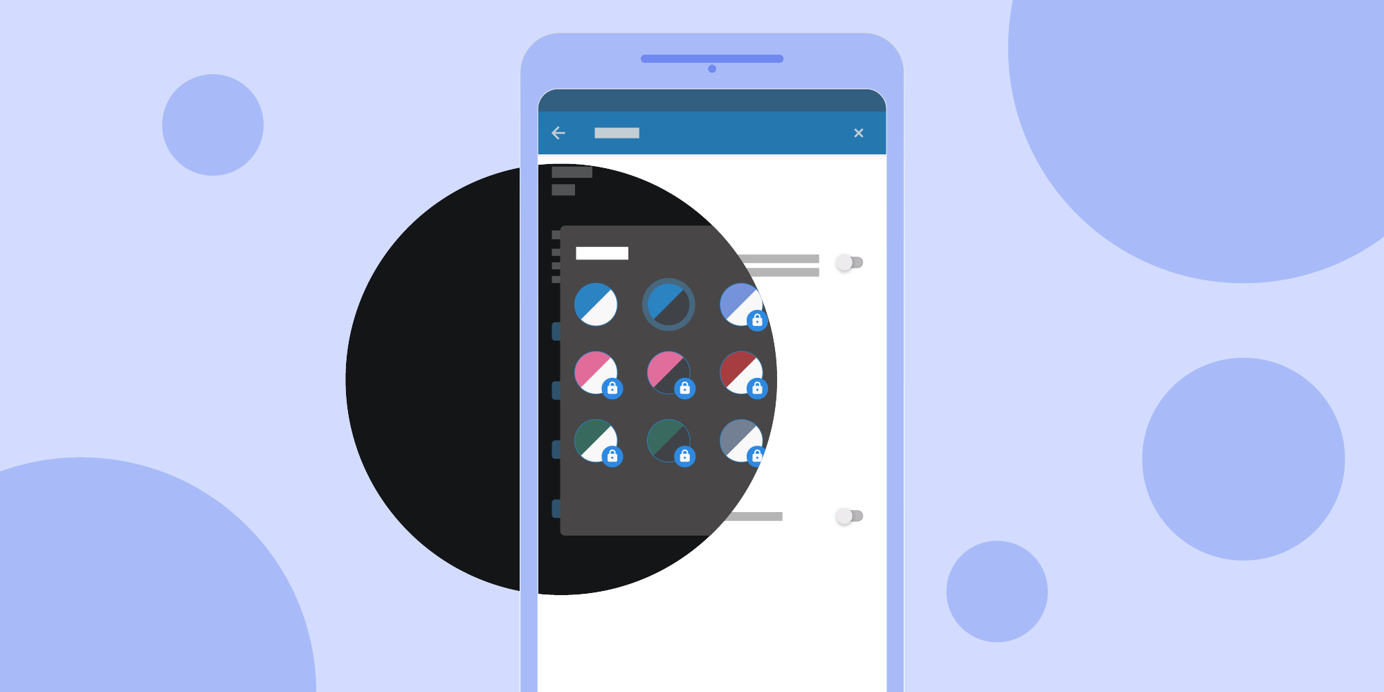 Illustration: Change Android themes with circular animations