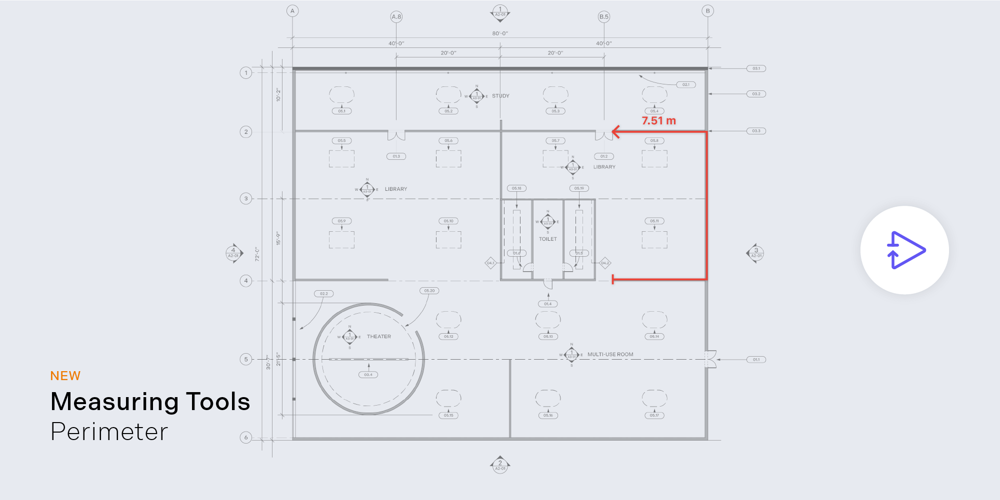 Blueprint with perimeter measurement