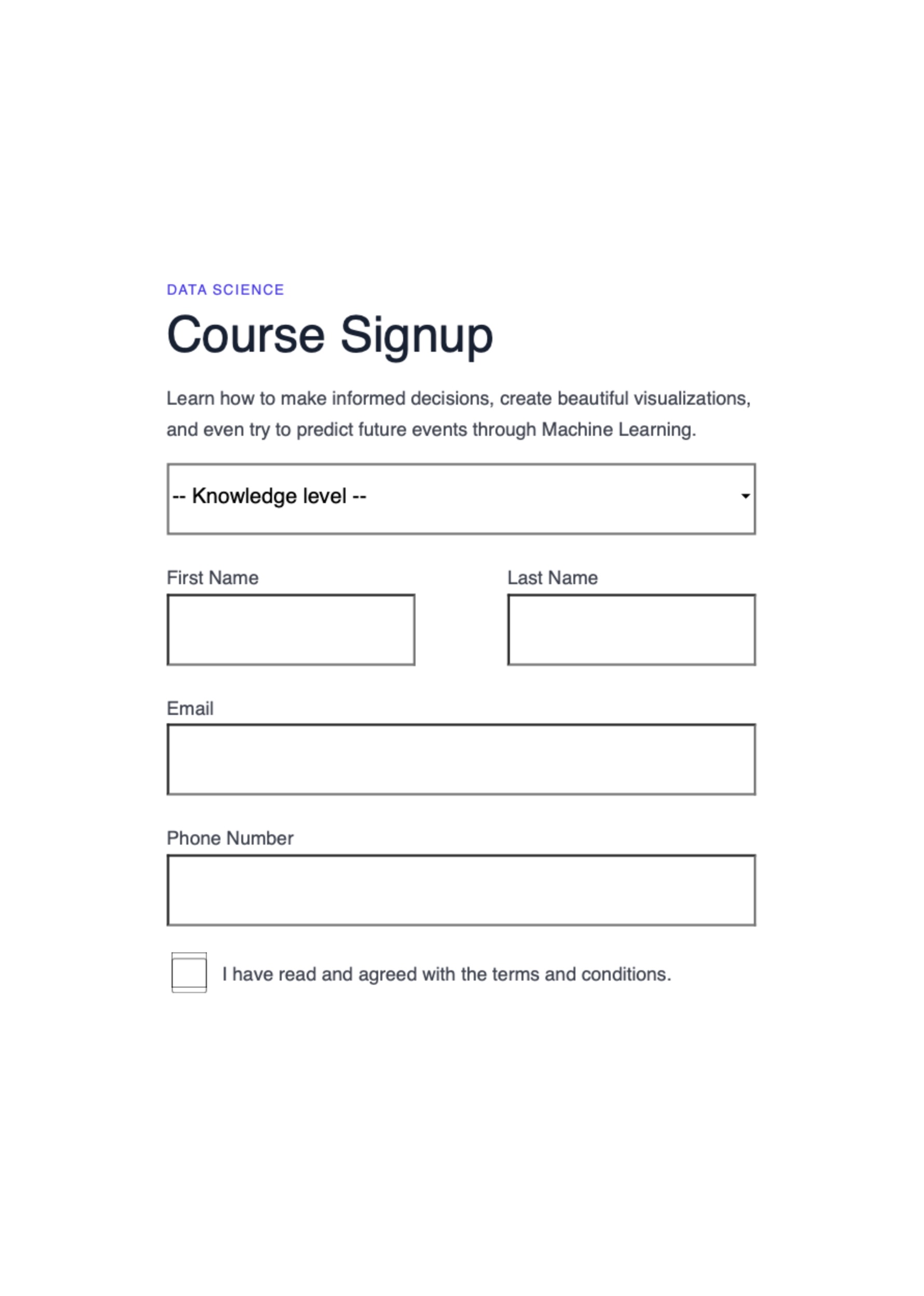Generated Forms on a page