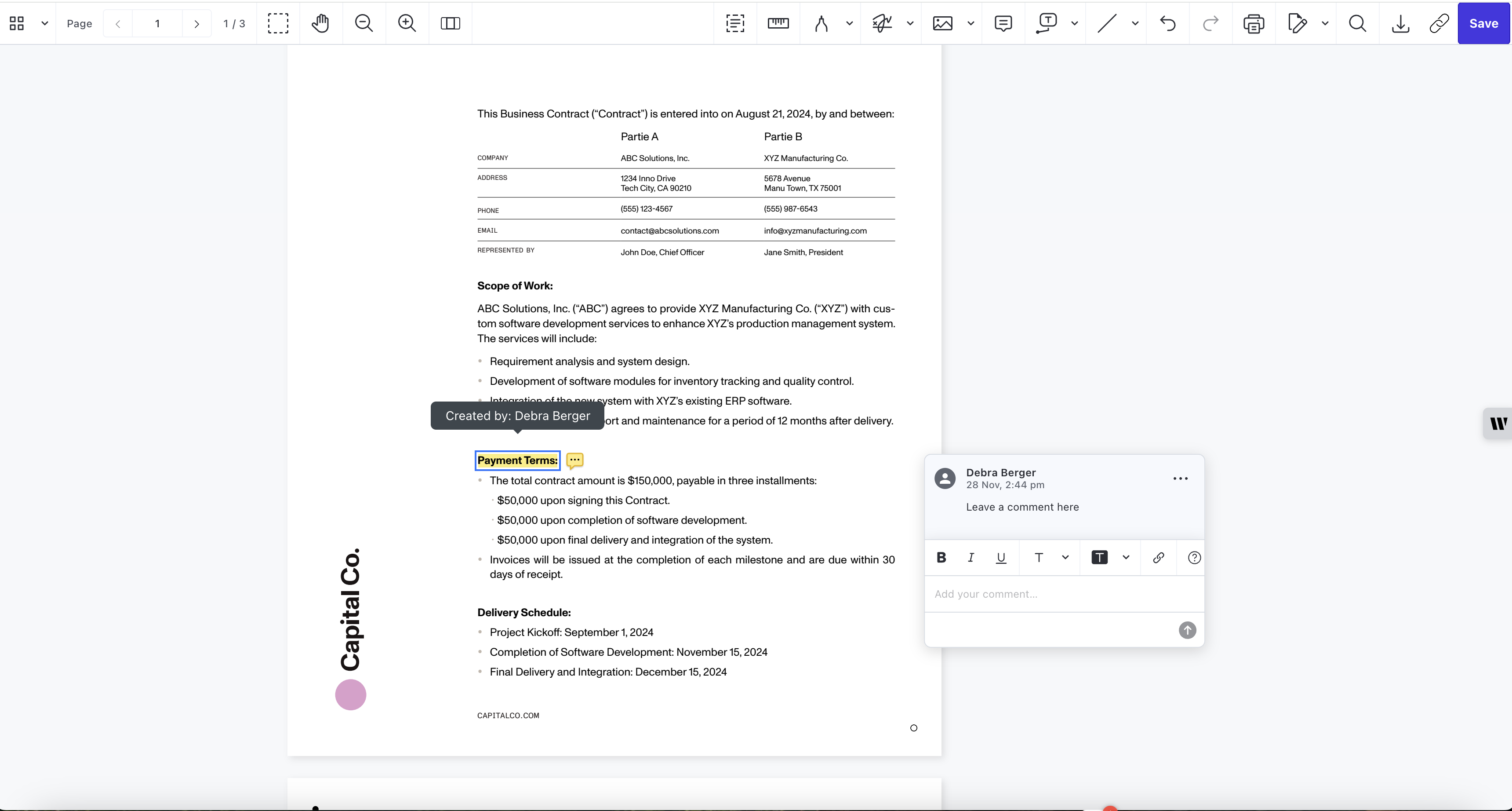 Edit comments in PDF